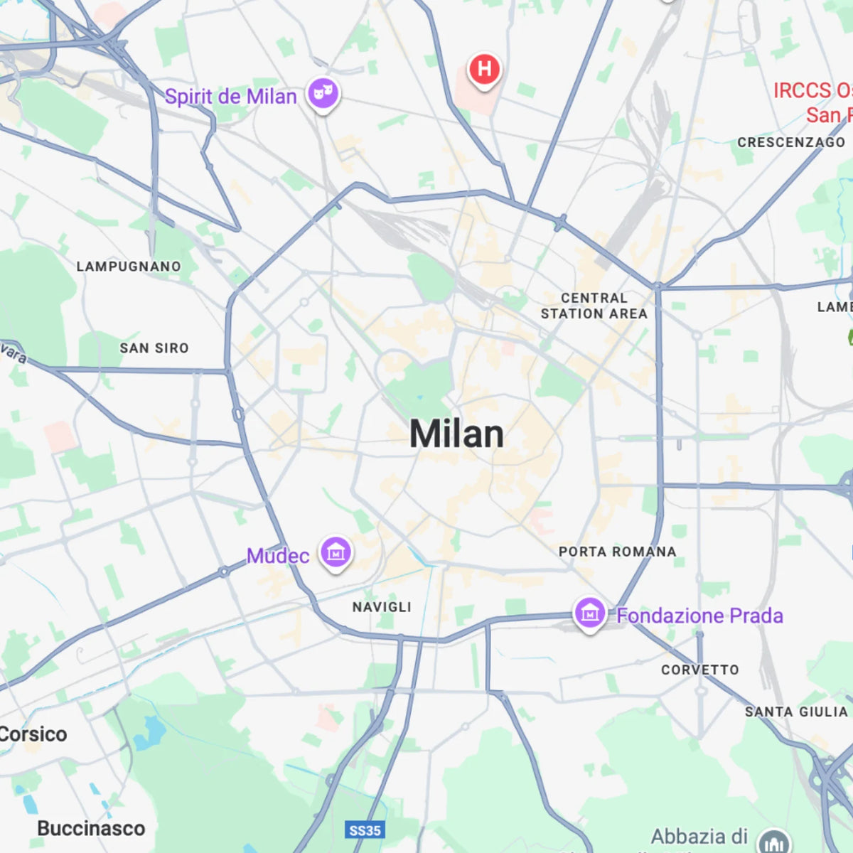 Milano lankytinų vietų žemėlapis žemėlapis prieš