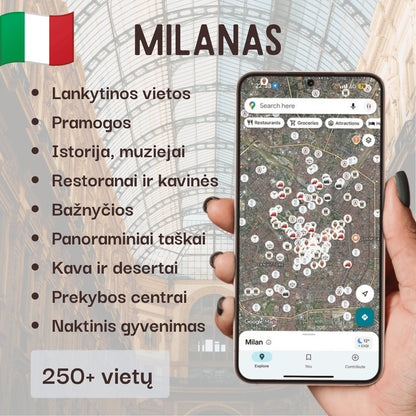 Milano lankytinų vietų žemėlapis – produkto viršelis