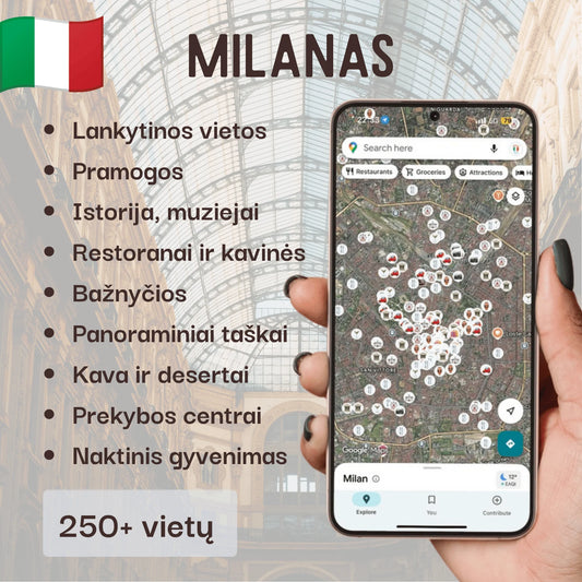 Milano lankytinų vietų žemėlapis – produkto viršelis
