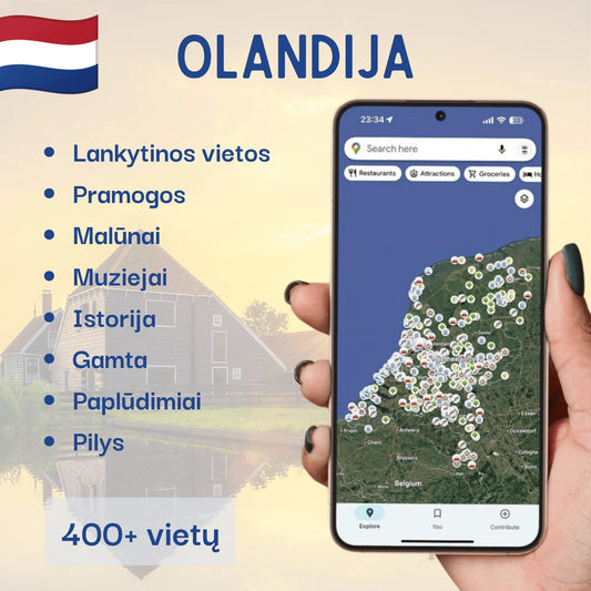 Olandijos lankytinų vietų žemėlapis – produkto viršelis