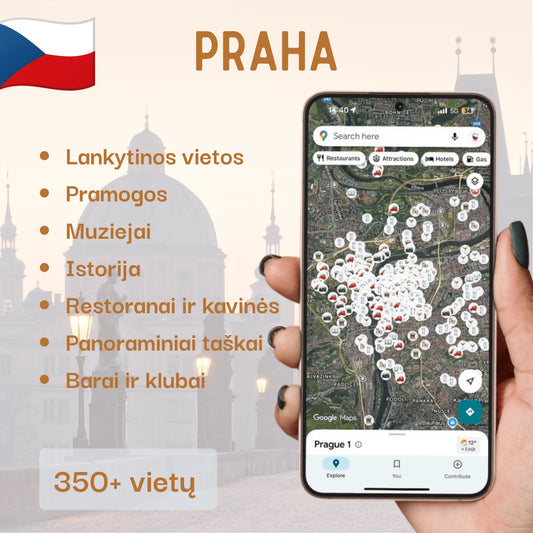 Prahos lankytinų vietų žemėlapis – produkto viršelis