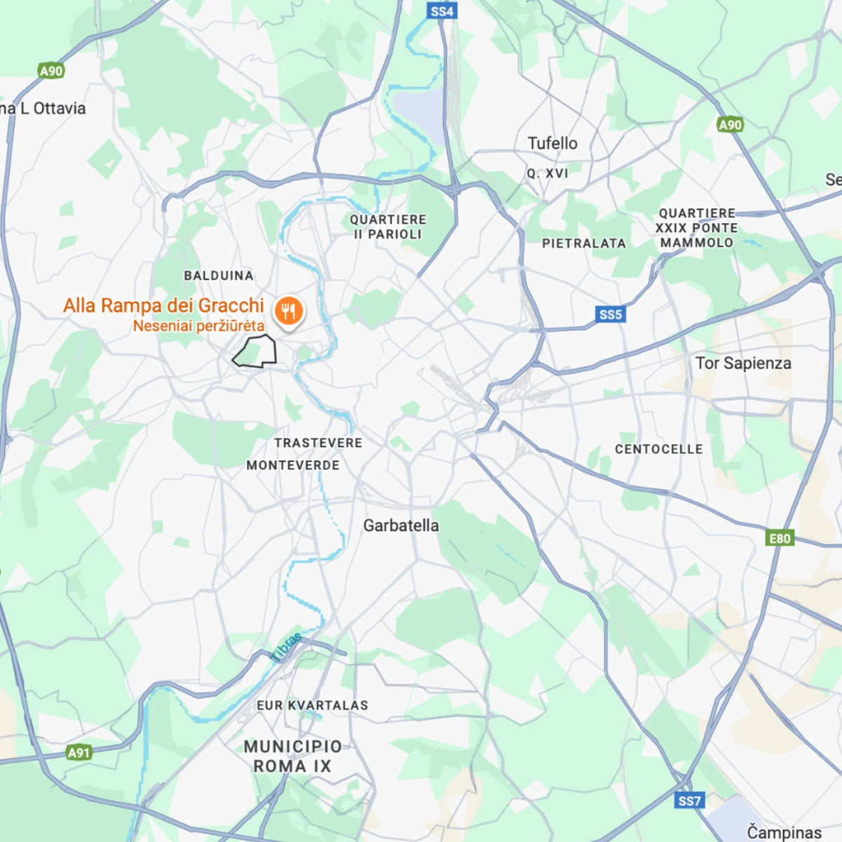 Romos lankytinų vietų žemėlapis žemėlapis prieš