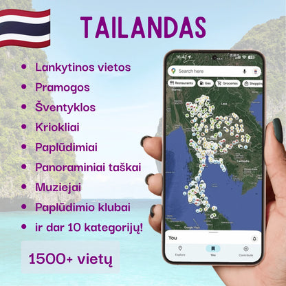 Tailando lankytinų vietų žemėlapis – produkto viršelis