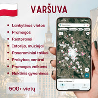Varšuvos lankytinų vietų žemėlapis – produkto viršelis