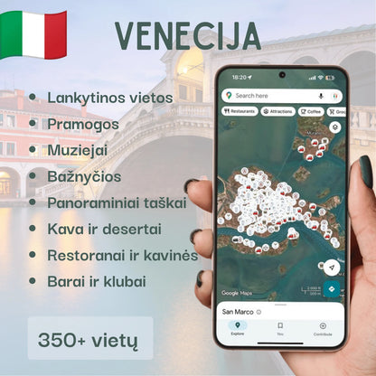Venecijos lankytinų vietų žemėlapis – produkto viršelis