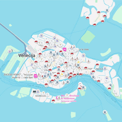 Venecijos lankytinų vietų Google Maps žemėlapio peržiūra