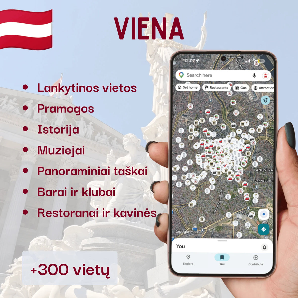 Vienos lankytinų vietų žemėlapis – produkto viršelis