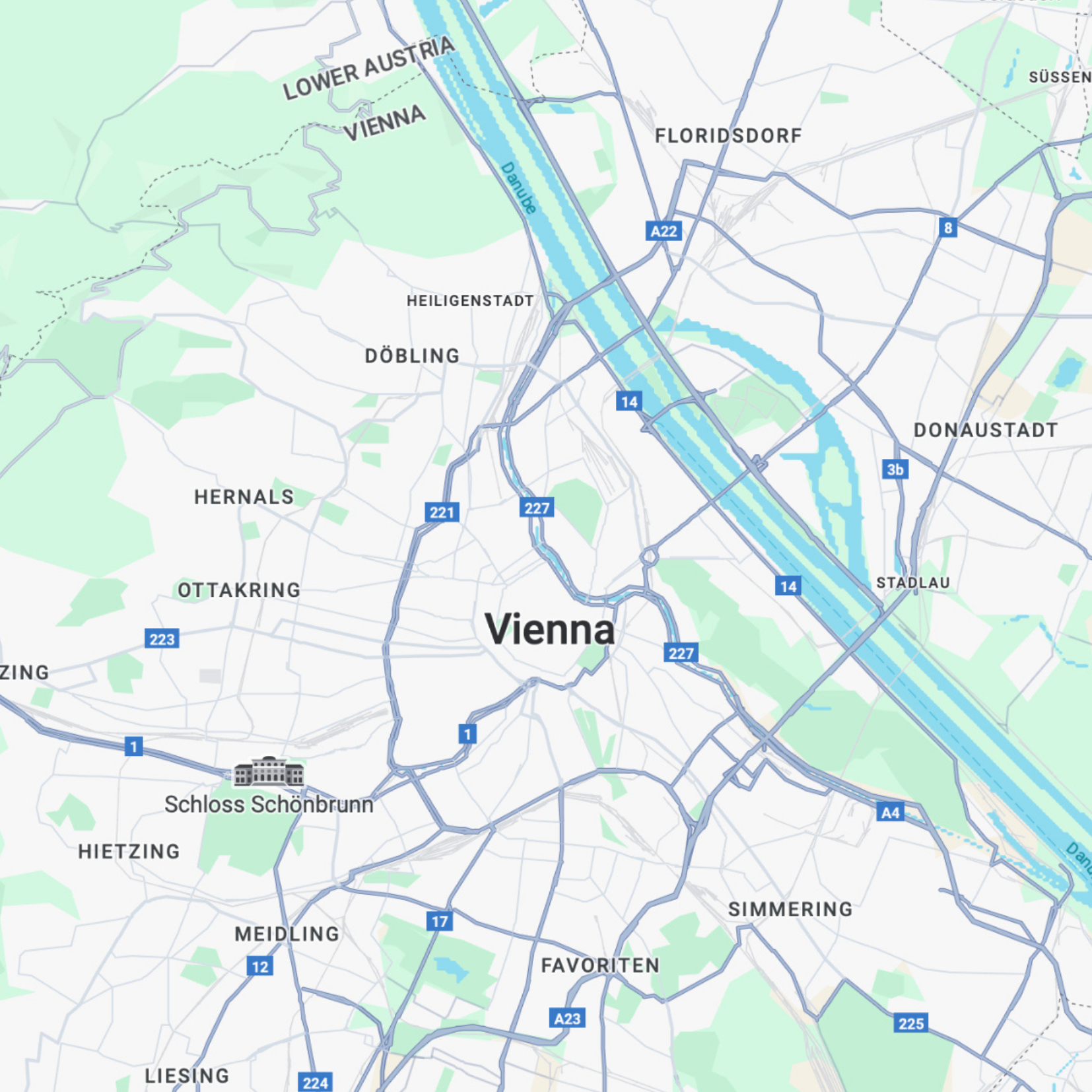 Vienos lankytinų vietų žemėlapis žemėlapis prieš