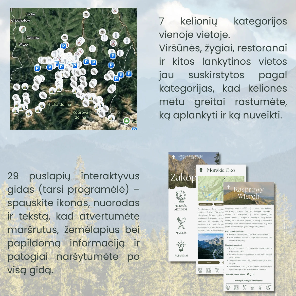 Zakopanės PDF gido puslapio pavyzdys 1