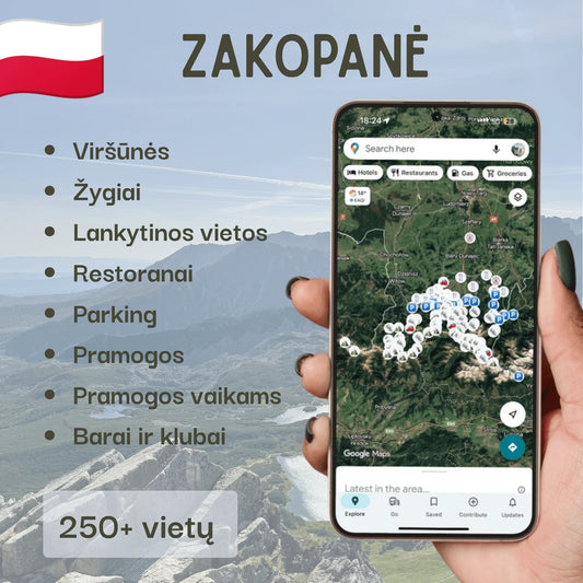 Zakopanės lankytinų vietų žemėlapis – produkto viršelis